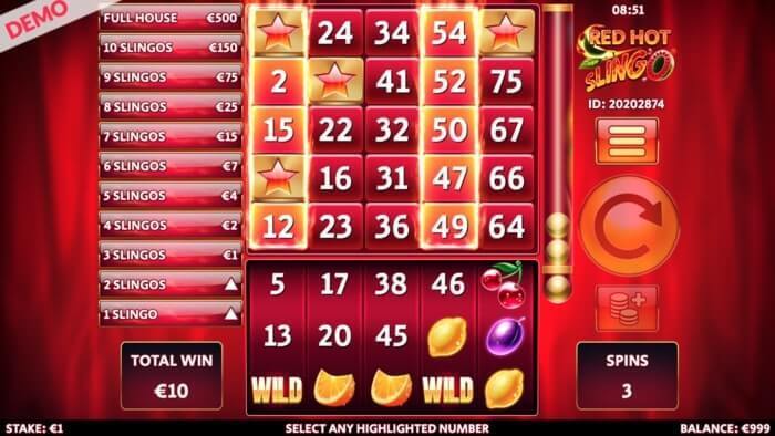 Casino game Slingo information
